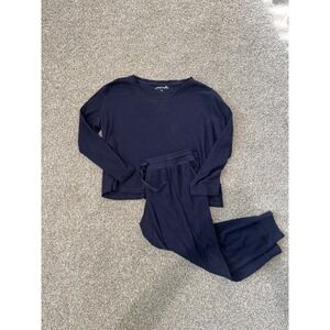 Papinelle Anthropologie Blue Long Sleeve Pajama Set Top Pants M Loungwear Soft